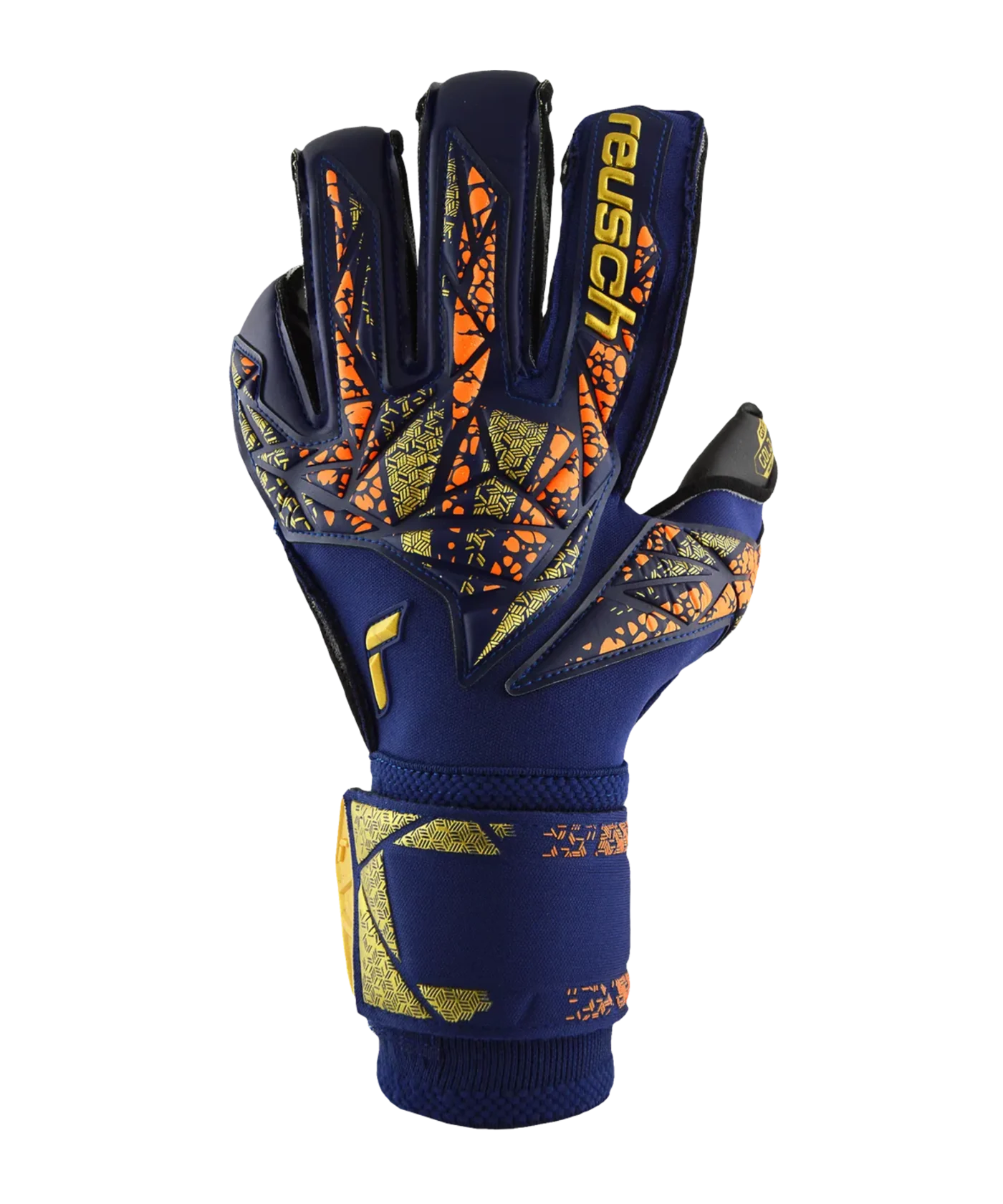 Reusch Attrakt Gold X Evolution TW-Handschuhe Night Spark 2024 Blau Gold Schwarz F4411