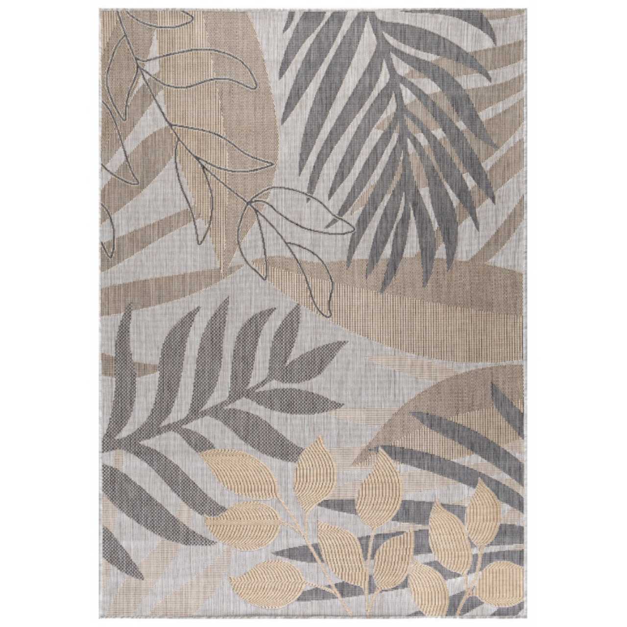 In Outdoor Teppich Beige, Vintage Design, Flachgewebe, Wetterfest