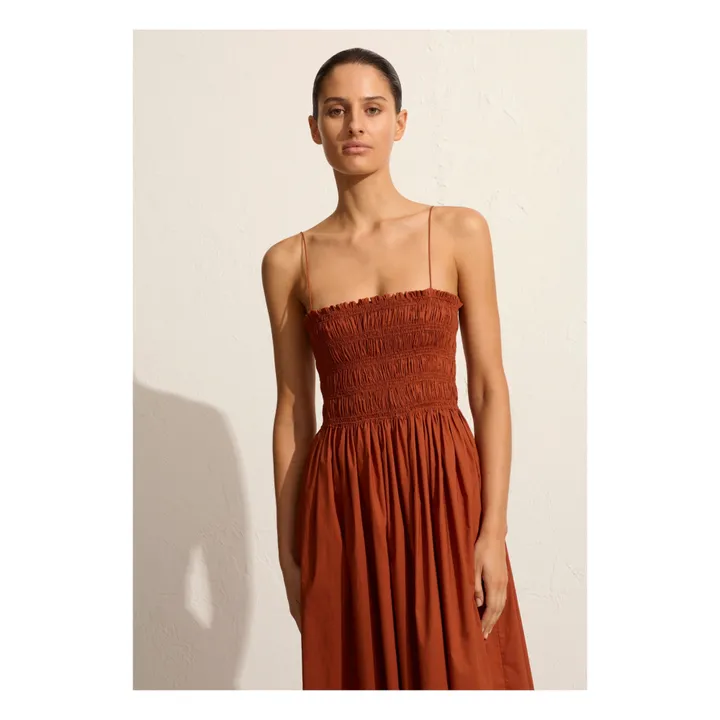 Matteau Robe Shirred Bodice | Terracotta