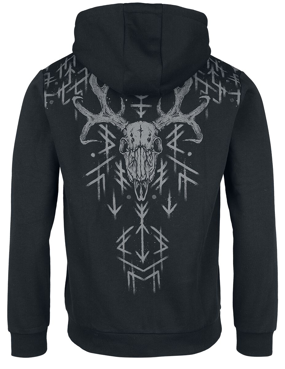 Raven Skull Zipper Hoodie | Black Premium by EMP Sweat-shirt zippé à capuche