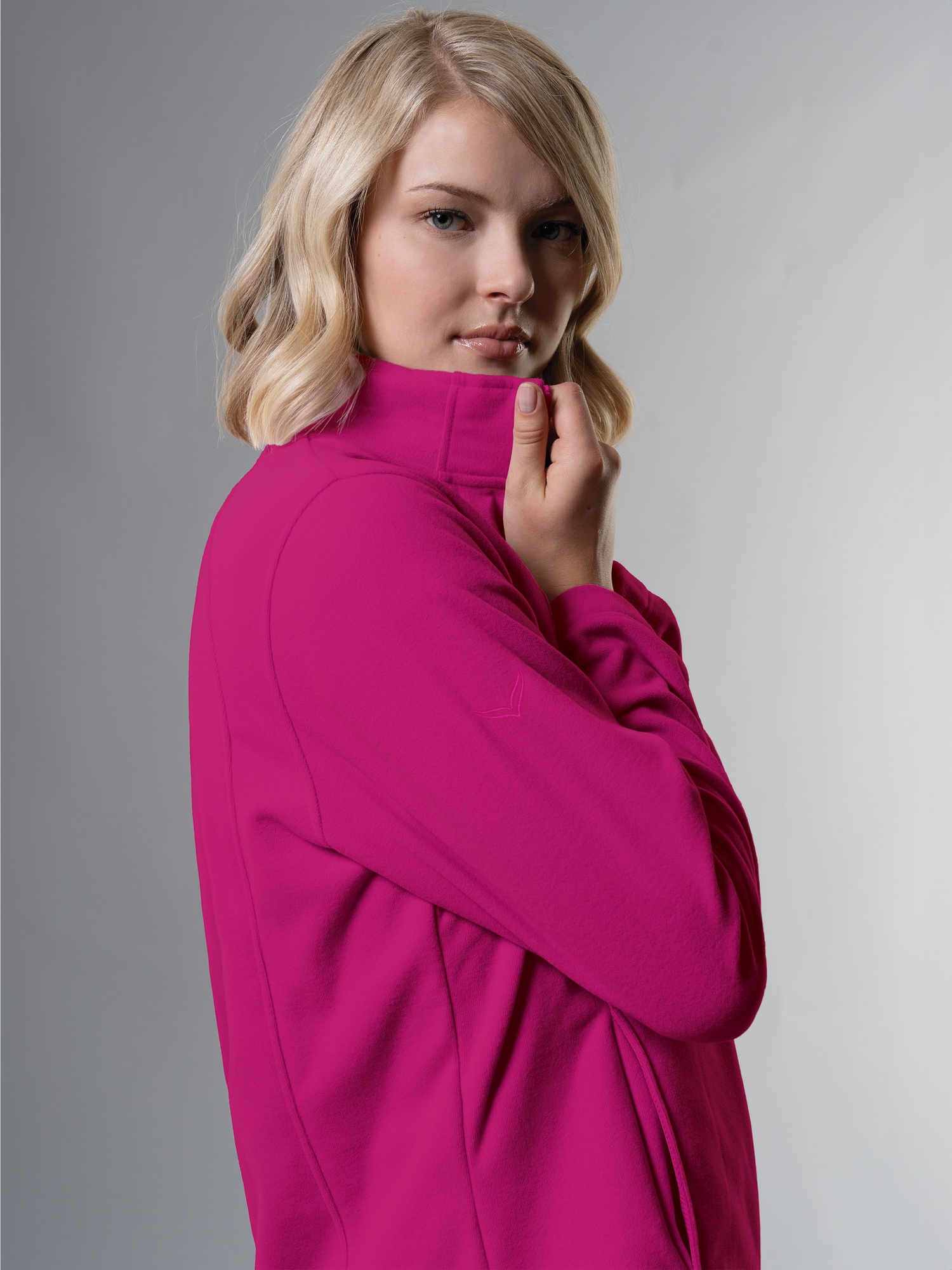 Taillierte Fleecejacke Magenta