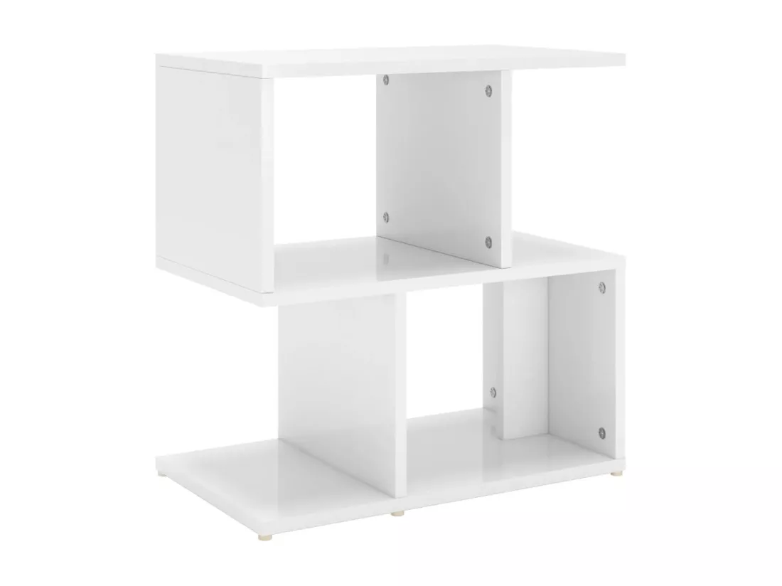 Table de chevet Blanc brillant 50x30x51,5 cm Aggloméré