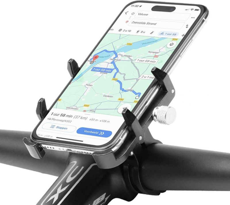 imoshion Telefoonhouder Fiets - GSM Houder Fiets - Universeel - Makkelijk Verstelbaar - Zwart