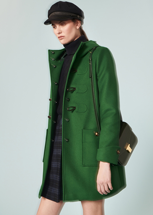 Manteau Manoellivert en velours de laine