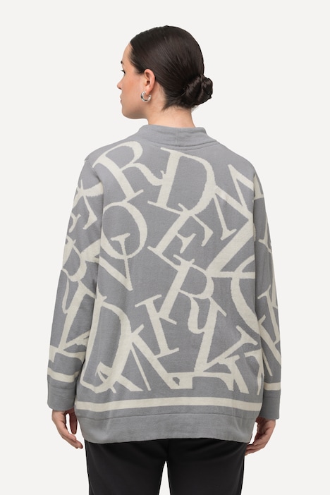 Pullover, Buchstaben, Ziernieten, Stehkragen, Langarm