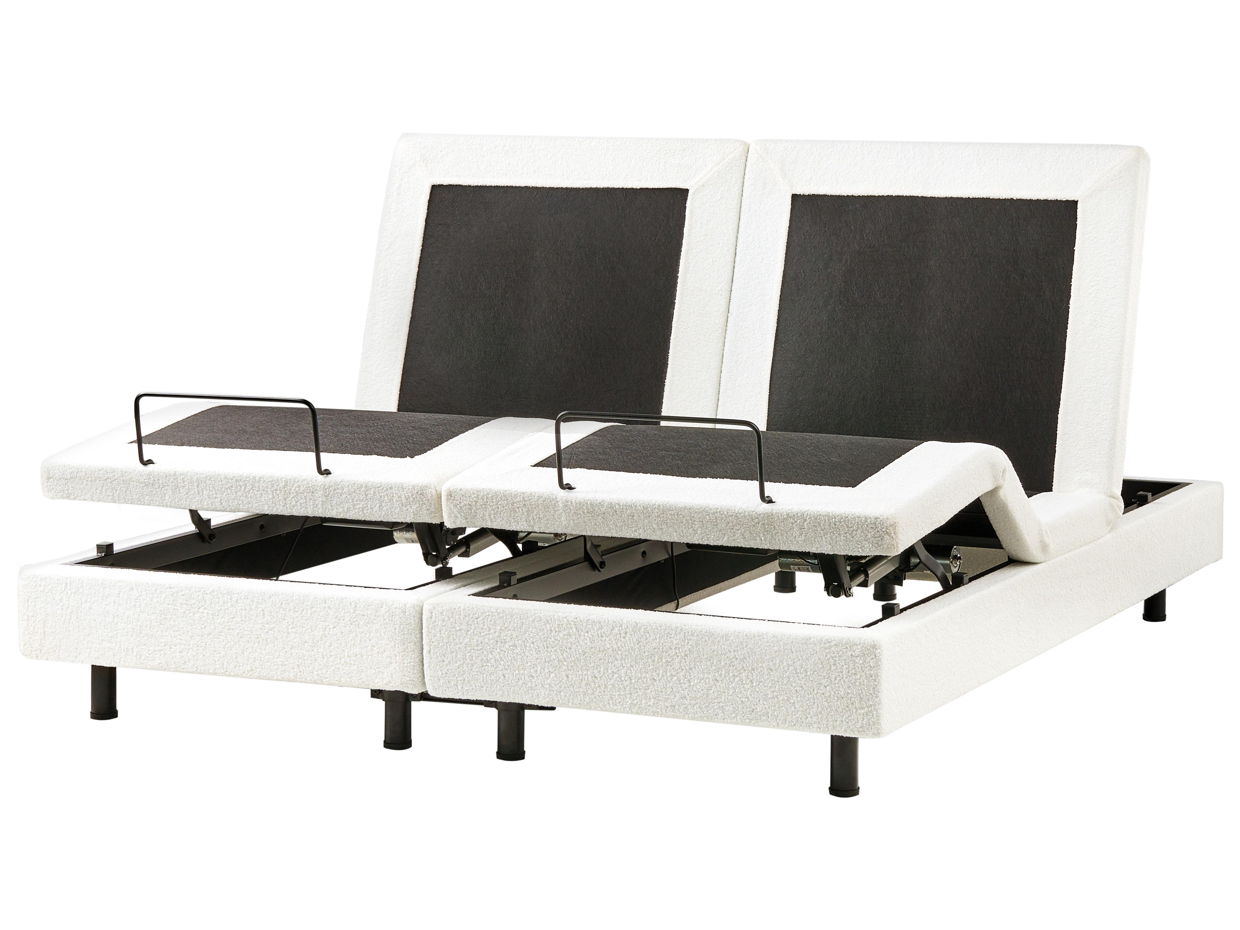 Verstelbaar bed zonder hoofdbord Bouclé DUKE 180 x 200 cm Gebroken wit