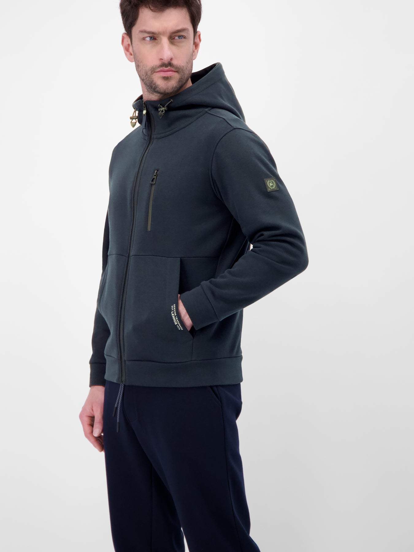 Sweatjacke im Hoodie-Look aus Mischgewebe