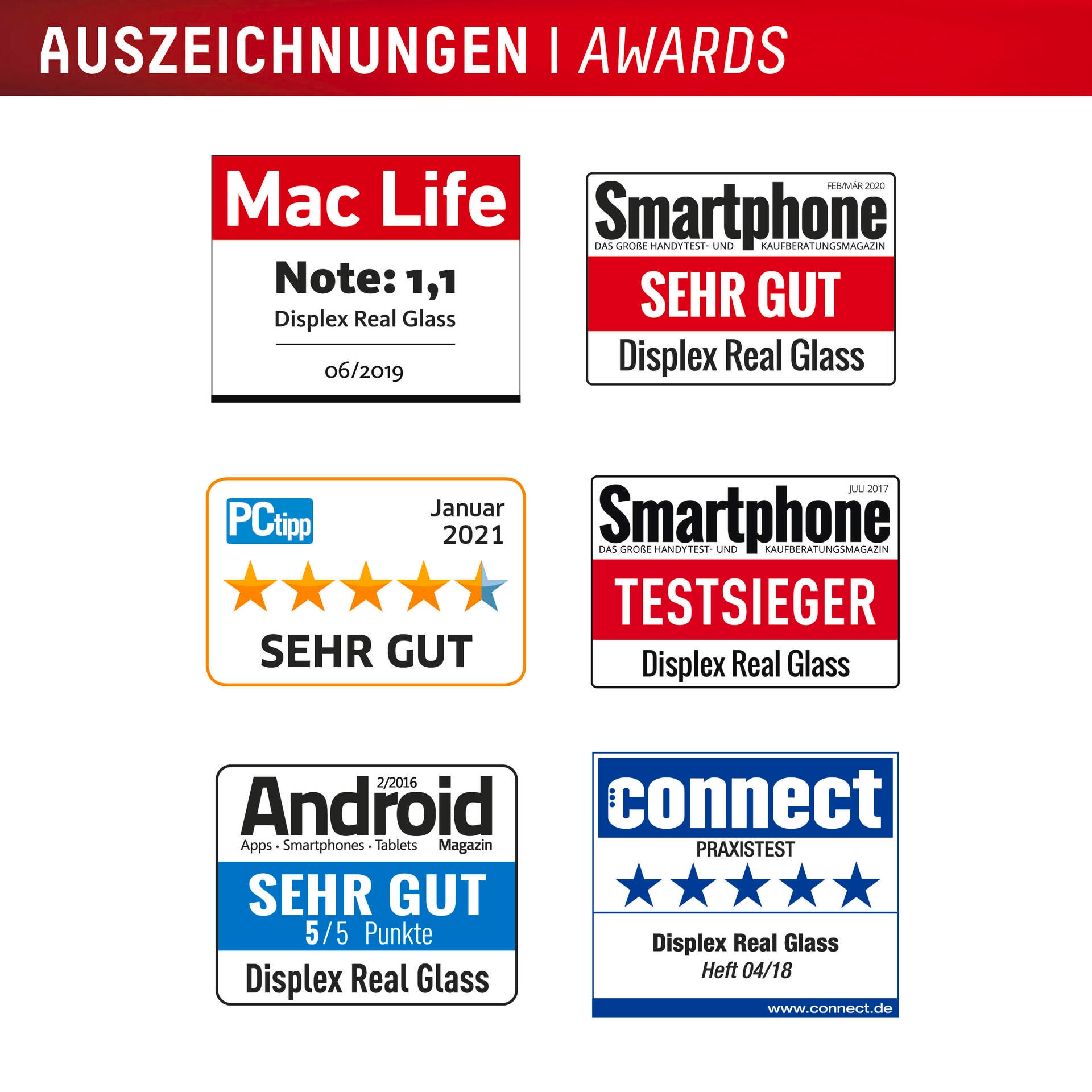 Displex Displayschutzglas »Real Glass Screen Protector inkl. Case« für Apple iPhone 17 Pro Max Displayschutzfolie, Schutzfolie, Bildschirmschutz, kratz- & stossfest
