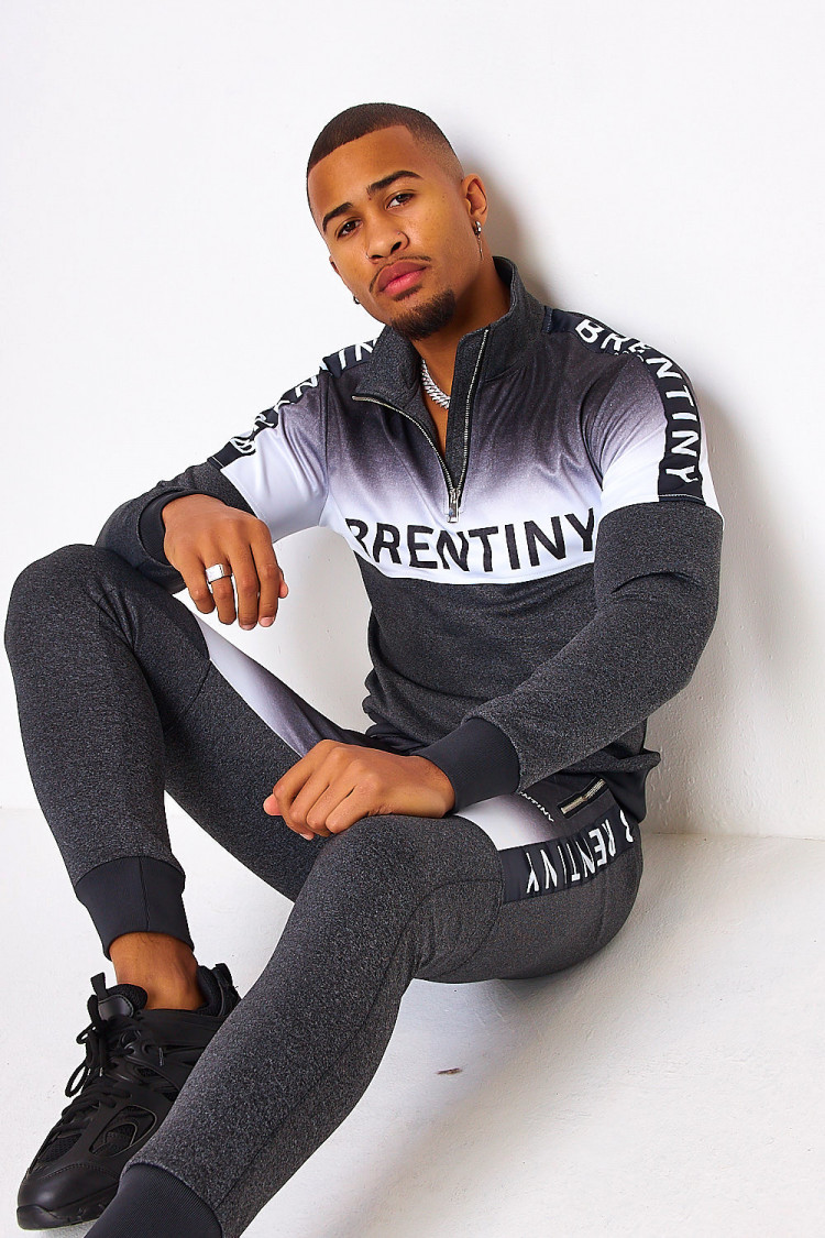 Ensemble gris Brentiny sweat zippé + jogging