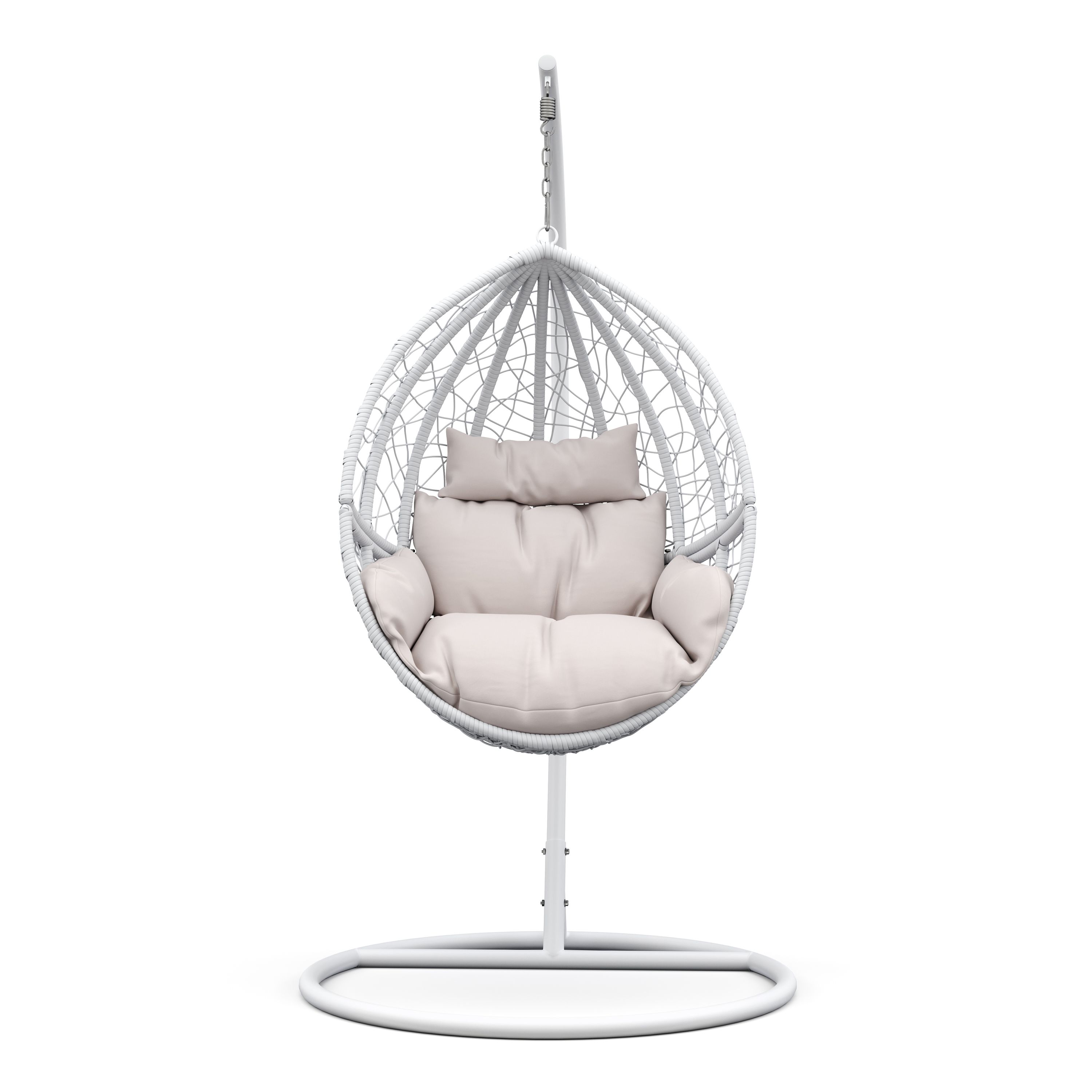 Hängesessel mit Gestell PANAMA weiss/beige