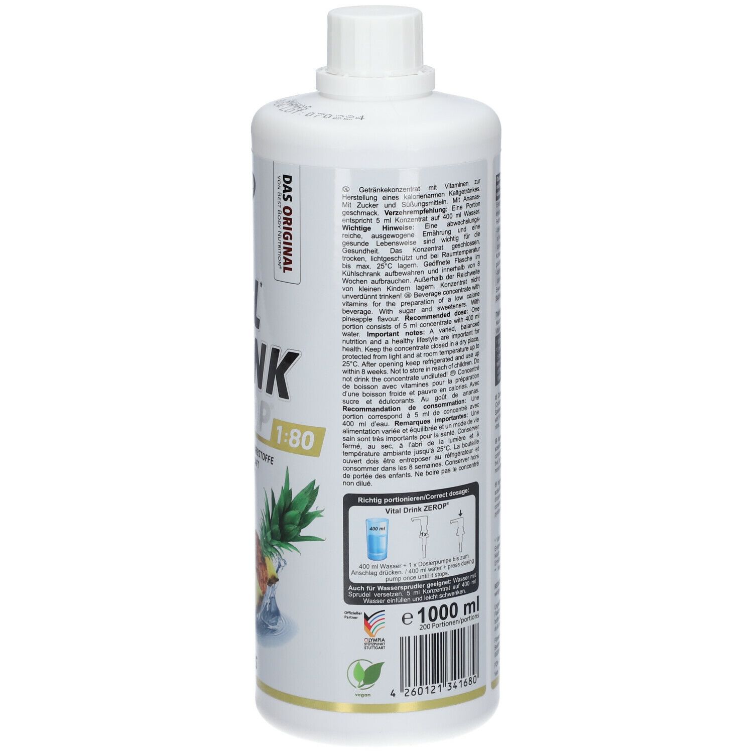 Best Body Nutrition Low Carb Vital Drink, Ananas