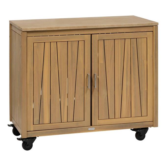Module 2 portes à roulettes pour cuisine d'été LODGIA Beige