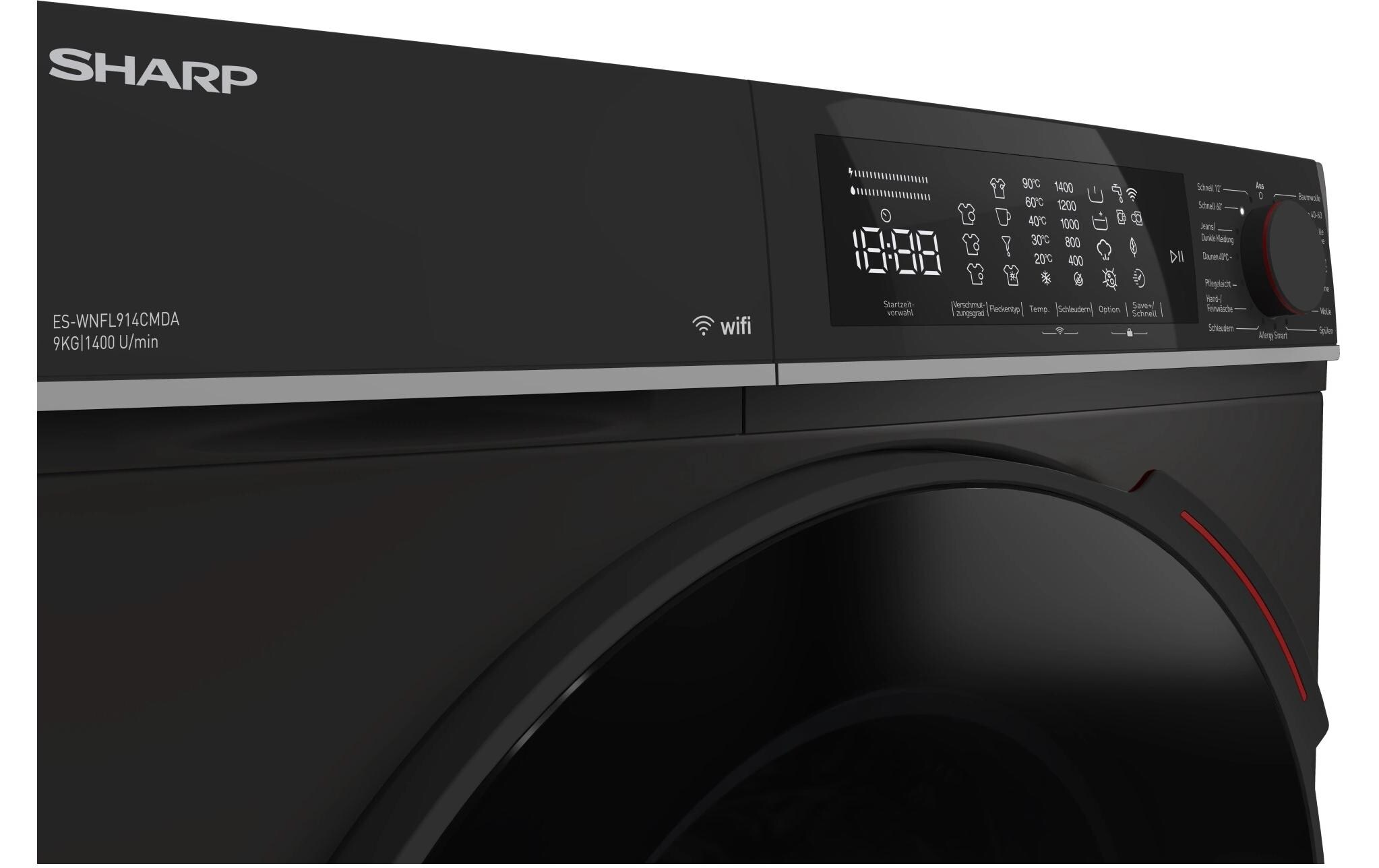 Waschmaschine ES-WNFL914CMDA-DE Links<br>Frontloader mit 9 kg Ladekapazität