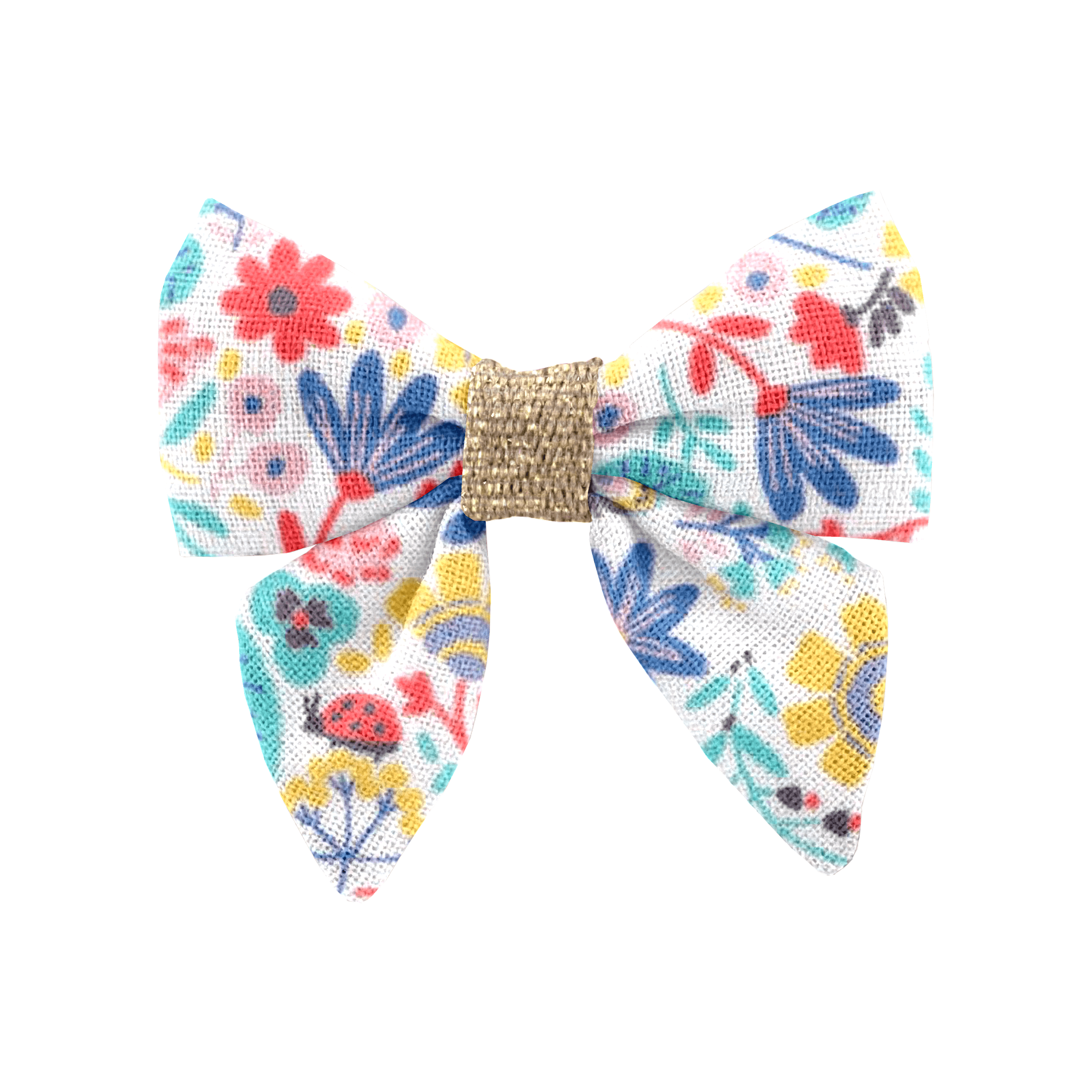Barrette Mini Noeud Papillon Champêtre Bleuté