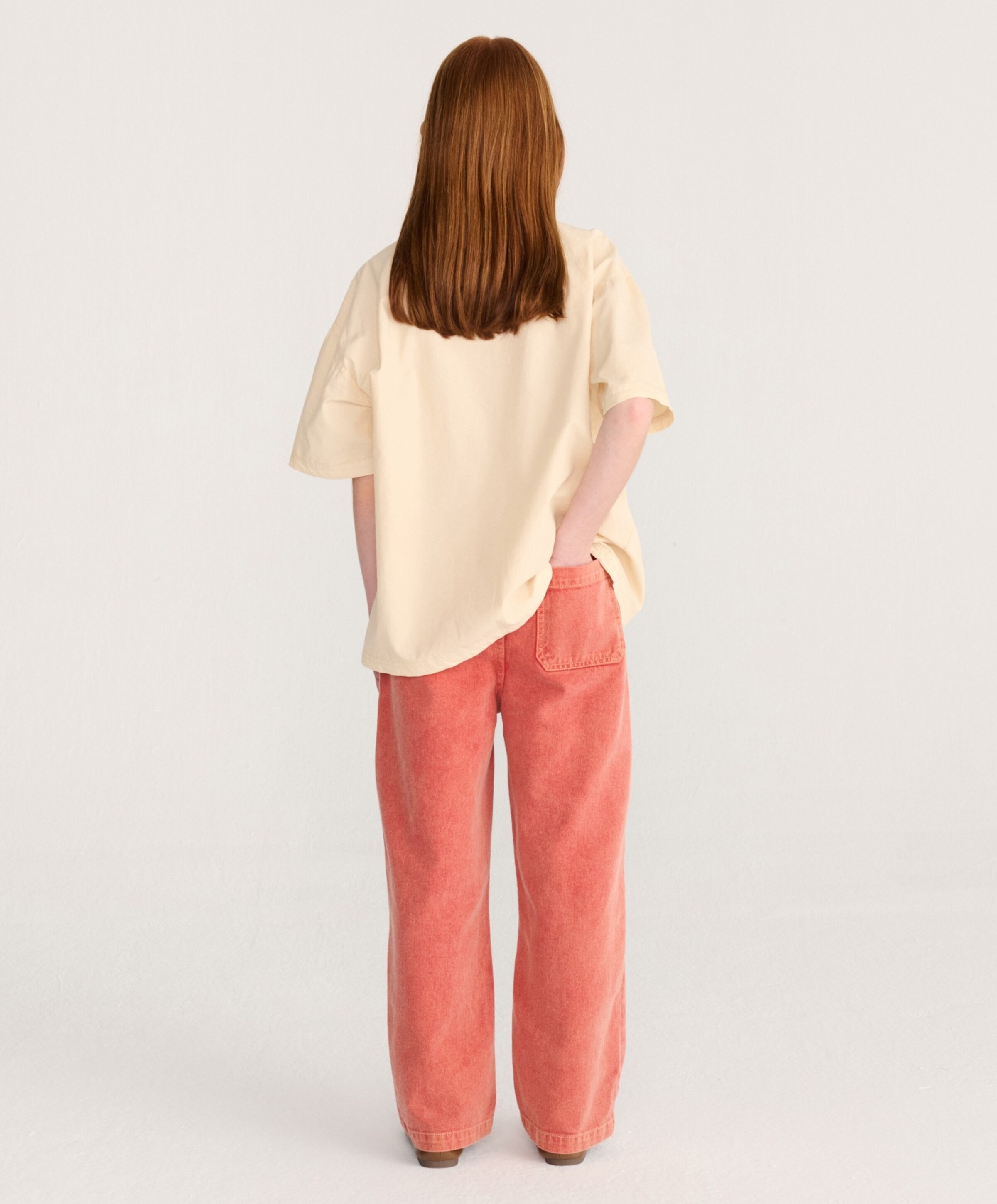 Bobo Choses Taxi Saurus Tag Twill uniseks jeans  rood
