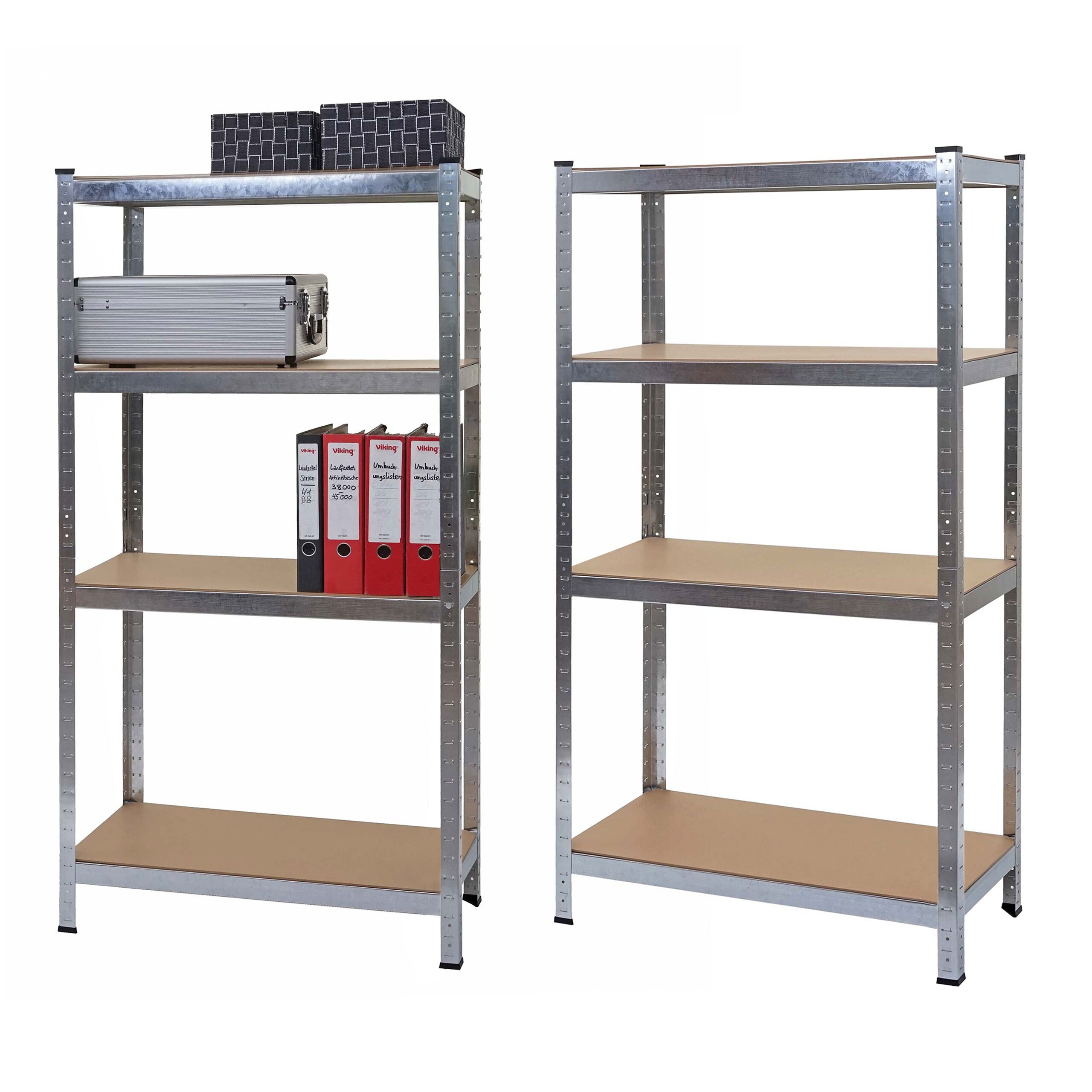 2er-Set Schwerlastregal MCW-D67, Werkstattregal Steckregal, 160x80x40cm, Traglast jeweils 320kg MVG ~ verzinkt