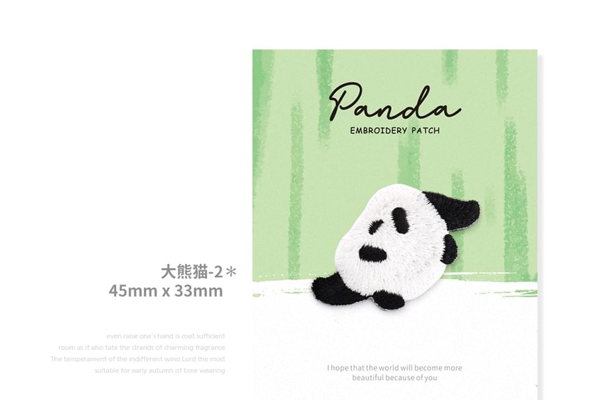 Embroidery Kingdom - Panda geborduurde applicatiepatch (verschillende ontwerpen)