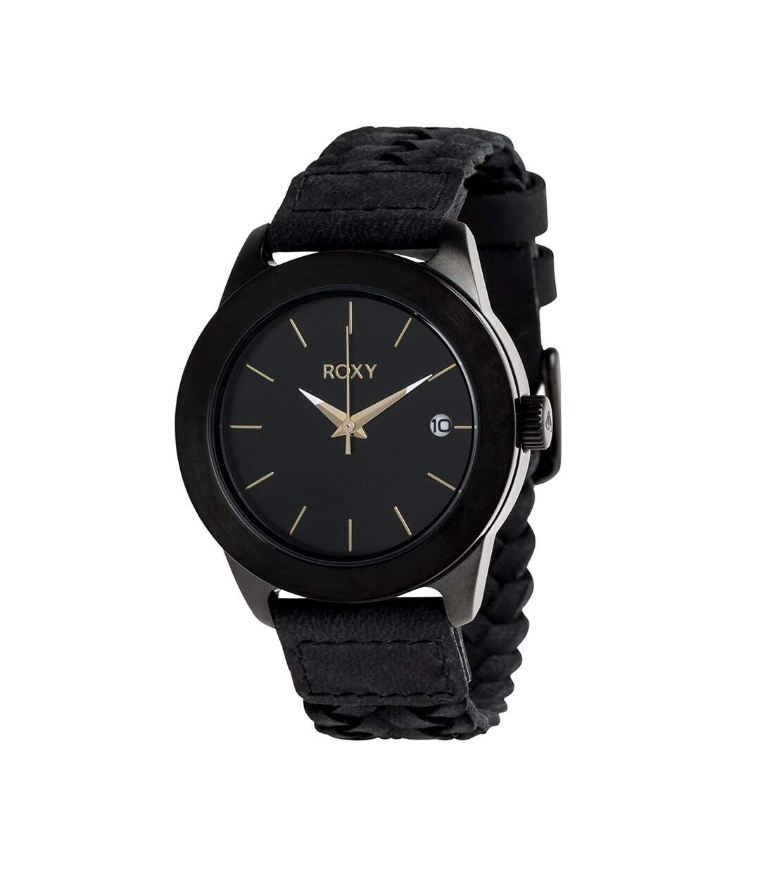 Montre Analogique Cuir noir tressé femme Roxy Kai Leather