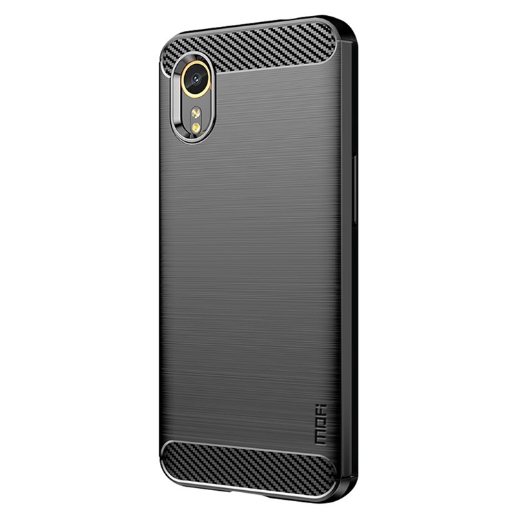 Samsung Galaxy Xcover 7 Gummi Case Schutzhülle Carbon Look - Schwarz