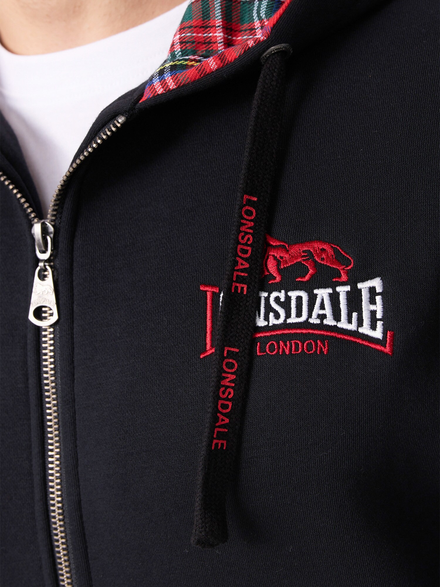 Lonsdale Herren Kapuzensweatjacke mit Reißverschluss normale Passform LANCASTER