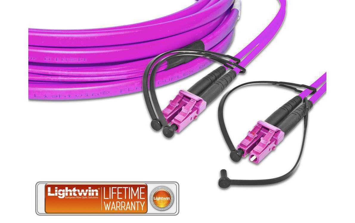LWL-Patchkabel Multimode LC – LC, OM4, Duplex, 40 m<br>Multimode LC-LC OM4 40 m