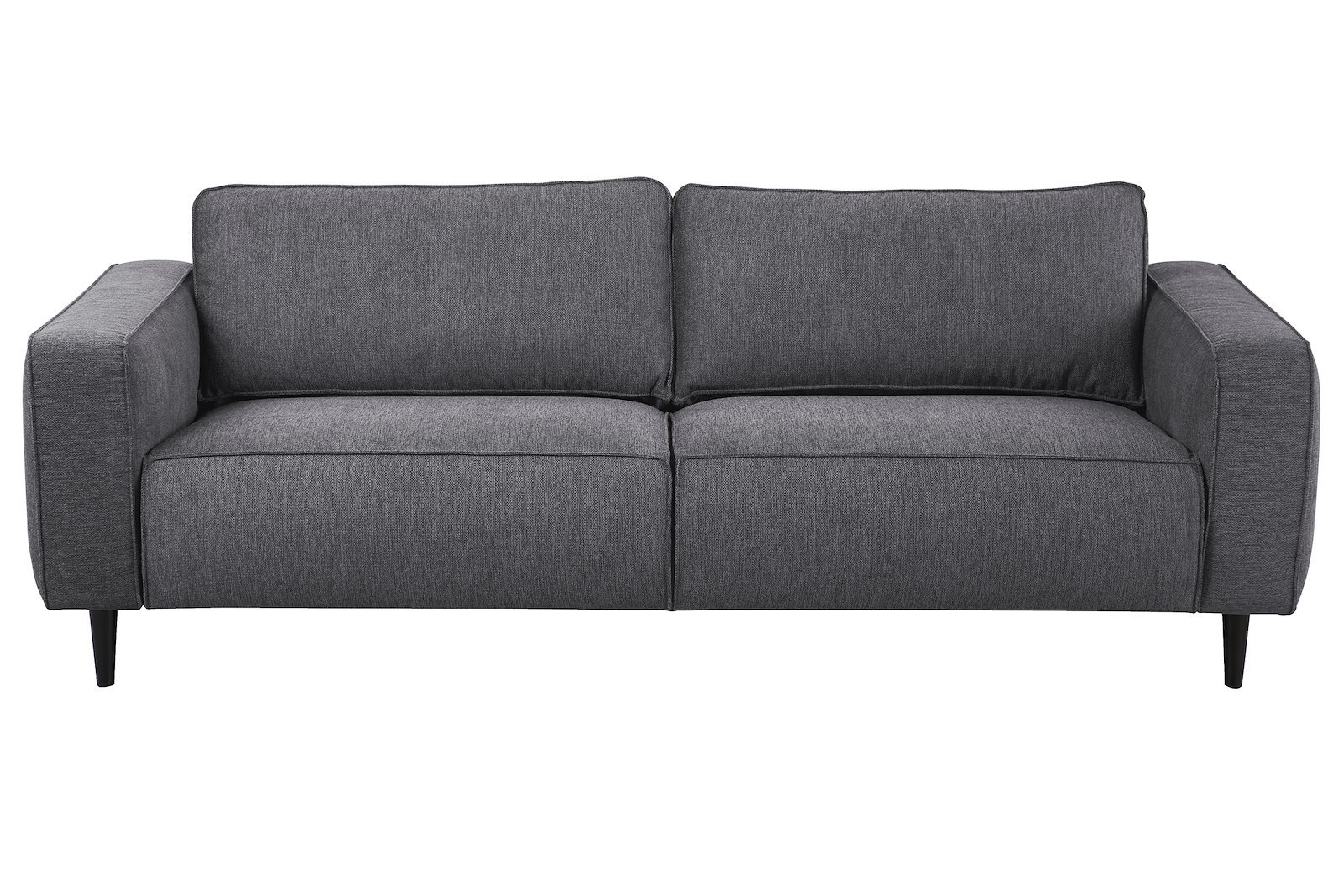 Jessie 3-seter sofa 3-seter i tekstil Brego 18 antrasitt med mørk brune ben i heltre.