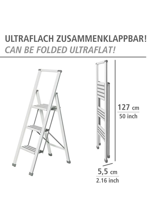 Trittleiter aus Aluminium, klappbar, 3 XXL-Stufen