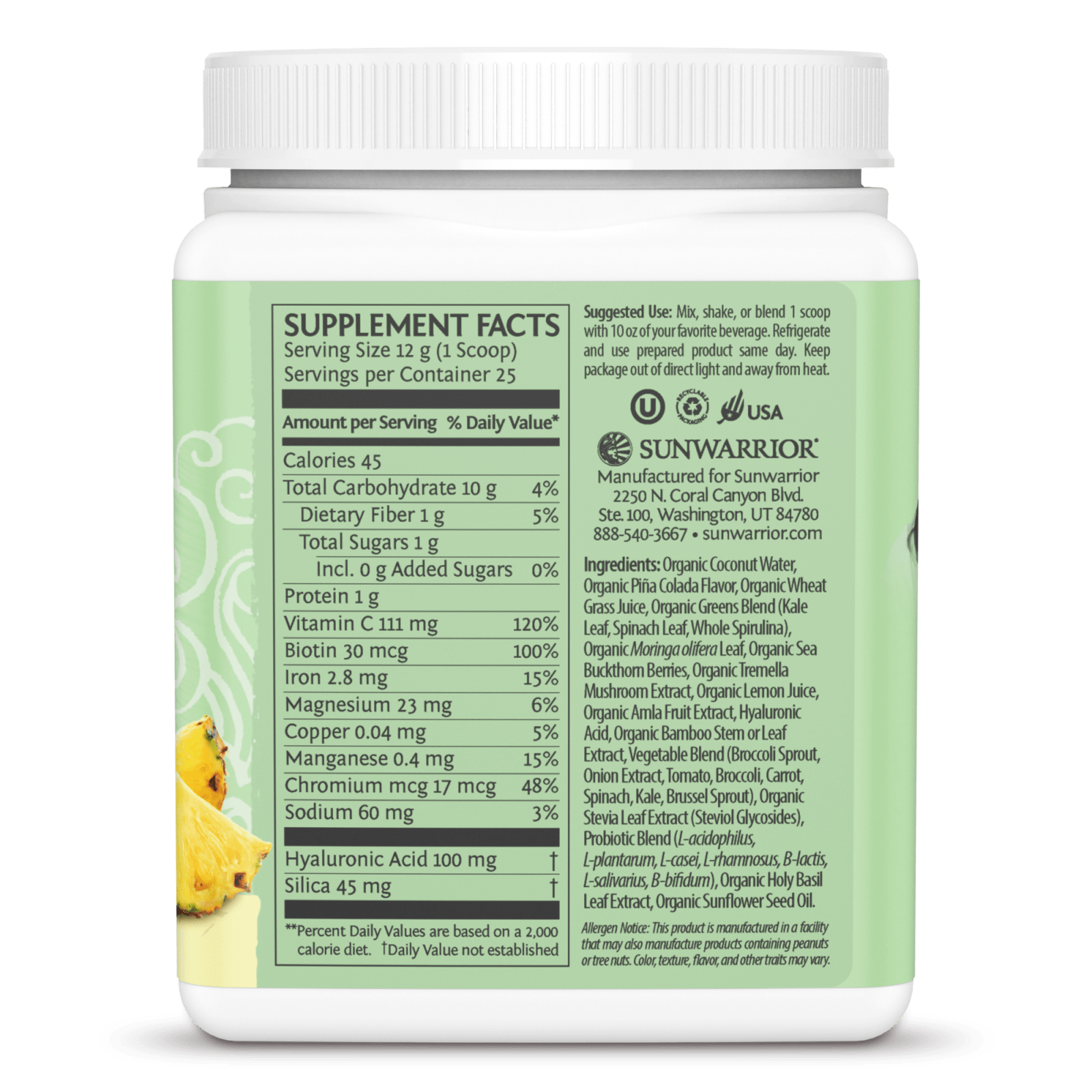 Beauty Greens Collagen Piña Colada (300g)