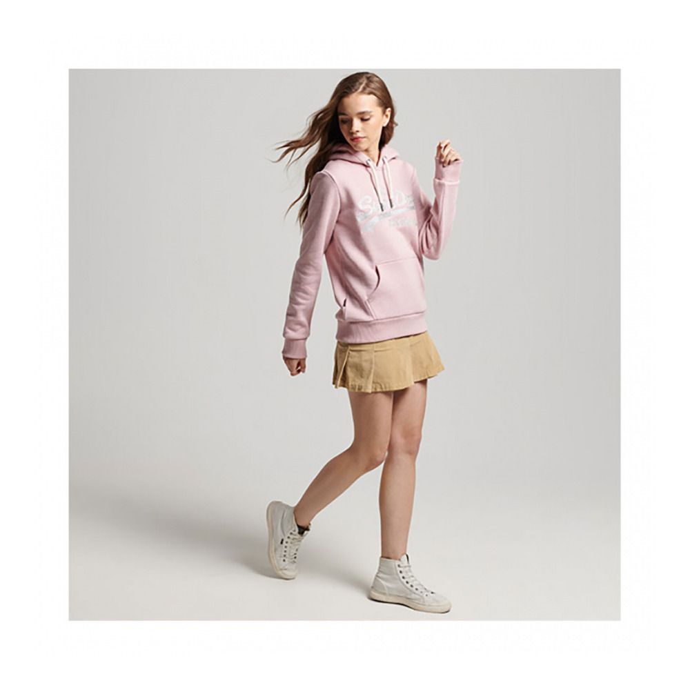 Superdry VL SCRIPTED COLL - Sweat Femme la soft pink marl