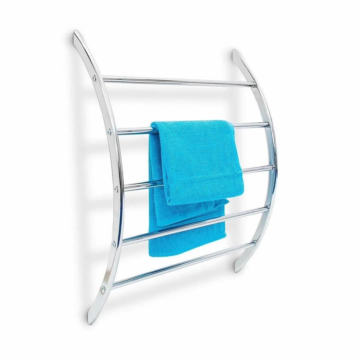 Relaxdays Porte-serviettes mural - Inox chromé
