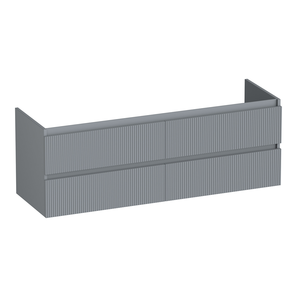 Brauer Joy Wavy onderkast ribbelfront 140cm met 4 softclose lades grijs mat