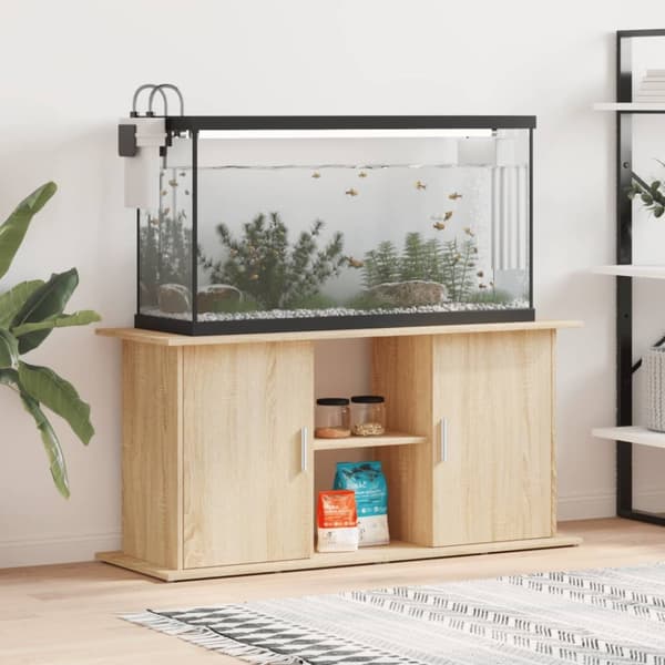 vidaXL Akvariumstativ sonoma eik 121x41x58 cm konstruert tre