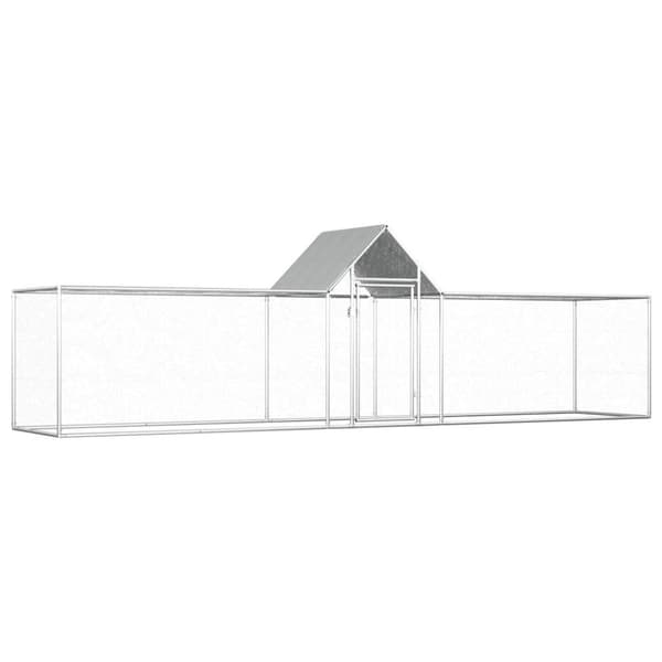 vidaXL Hønsehus 5x1x1,5 m galvanisert stål