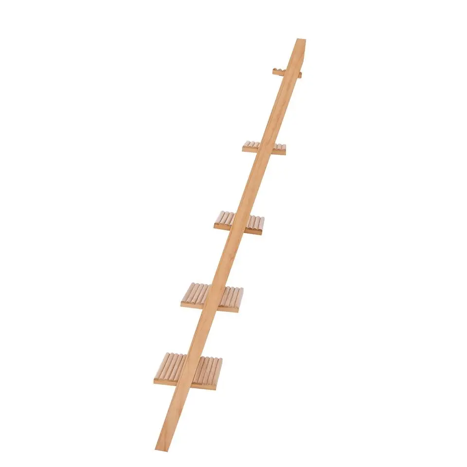 Wandplank Ladder van Massief Natuurlijk Hout