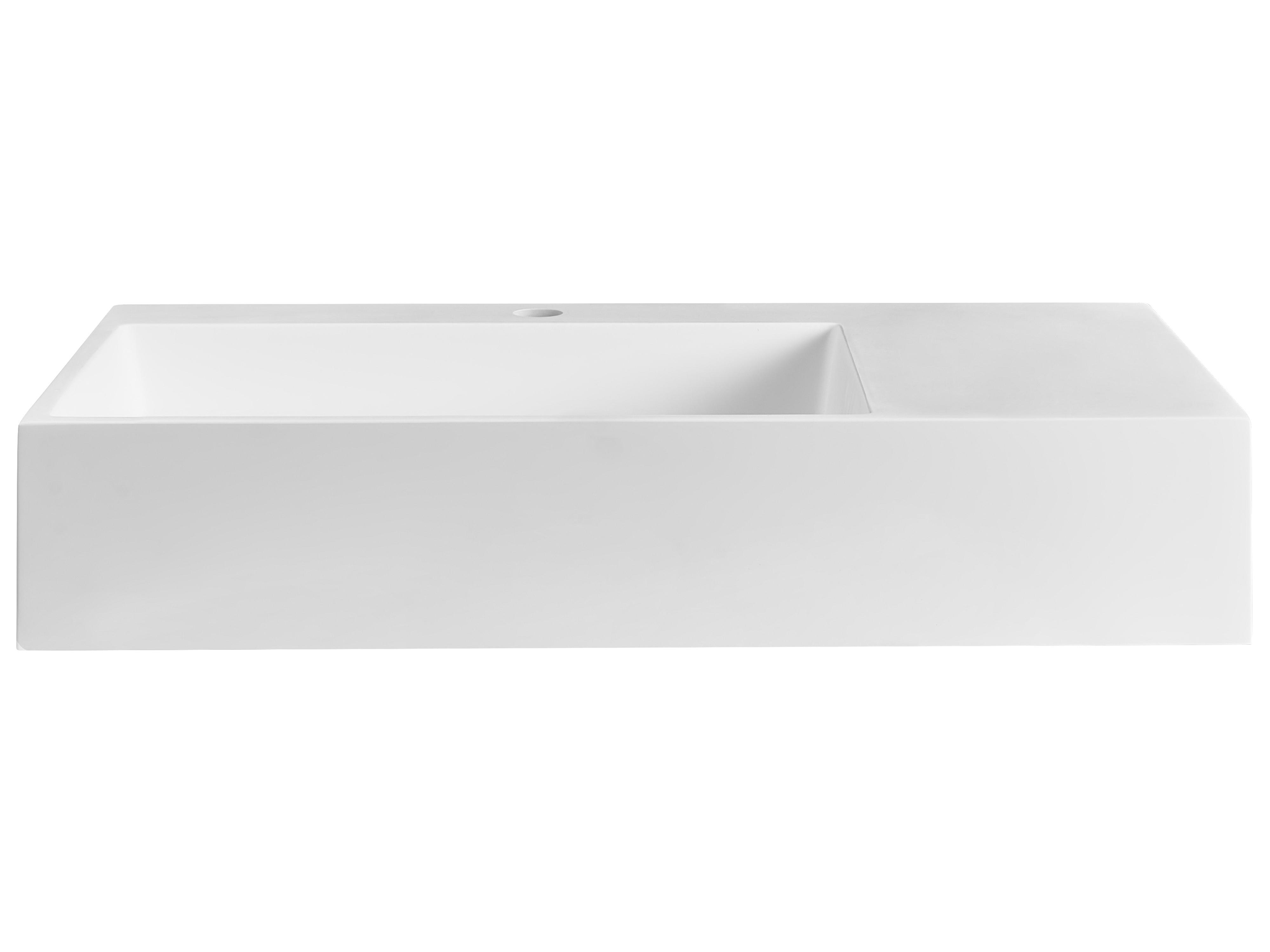 Wandgemonteerde wastafel CUSCO 75 x 43 cm Mineraal gietwerk Wit