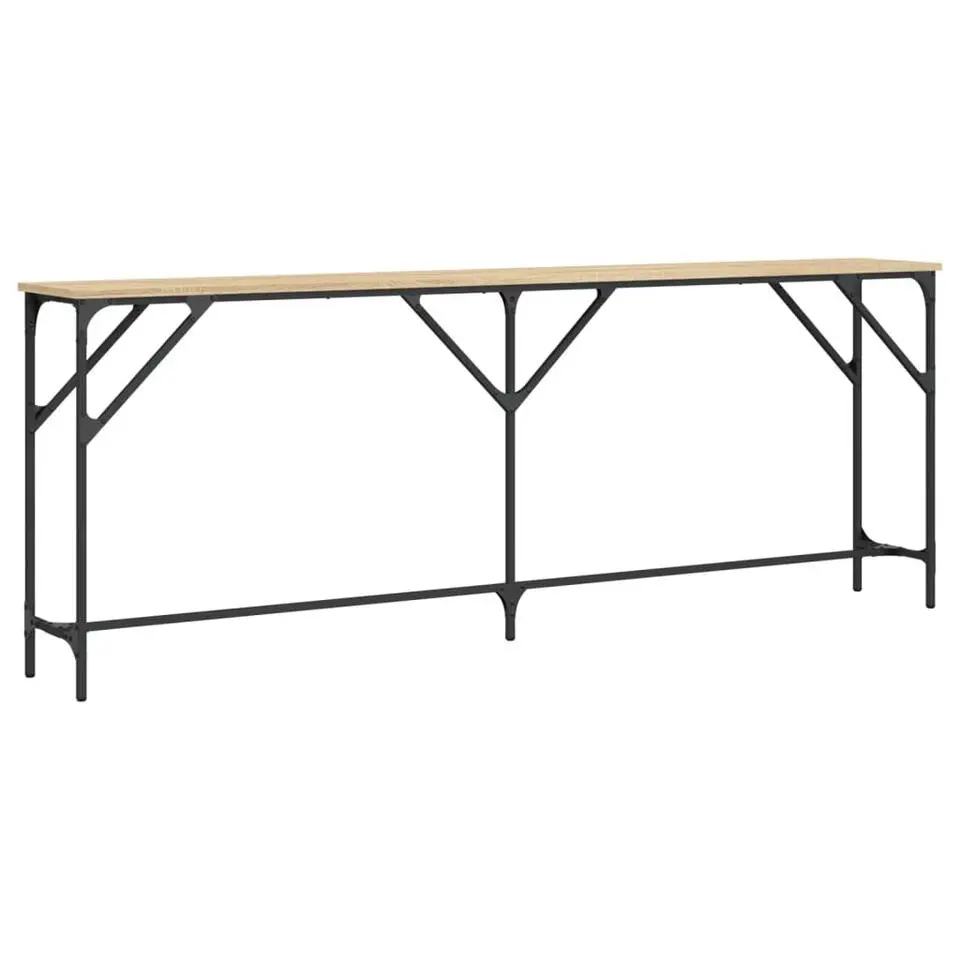 vidaXL - Consoletafel - Sonoma eiken - Bewerkt hout - 200x29x75 cm