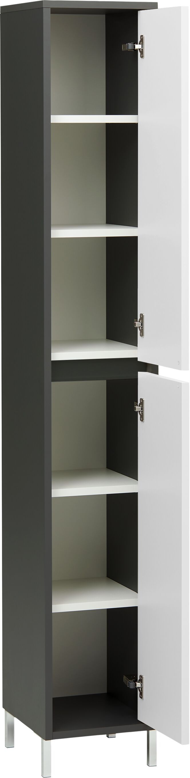 SIERRA Hochschrank - Anthrazit / Weiss / B: 30.0 cm x T: 35.0 cm x H: 190.0 cm