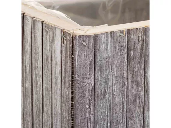 Panier rectangulaire en bois gris 35.5x14.5x11h
