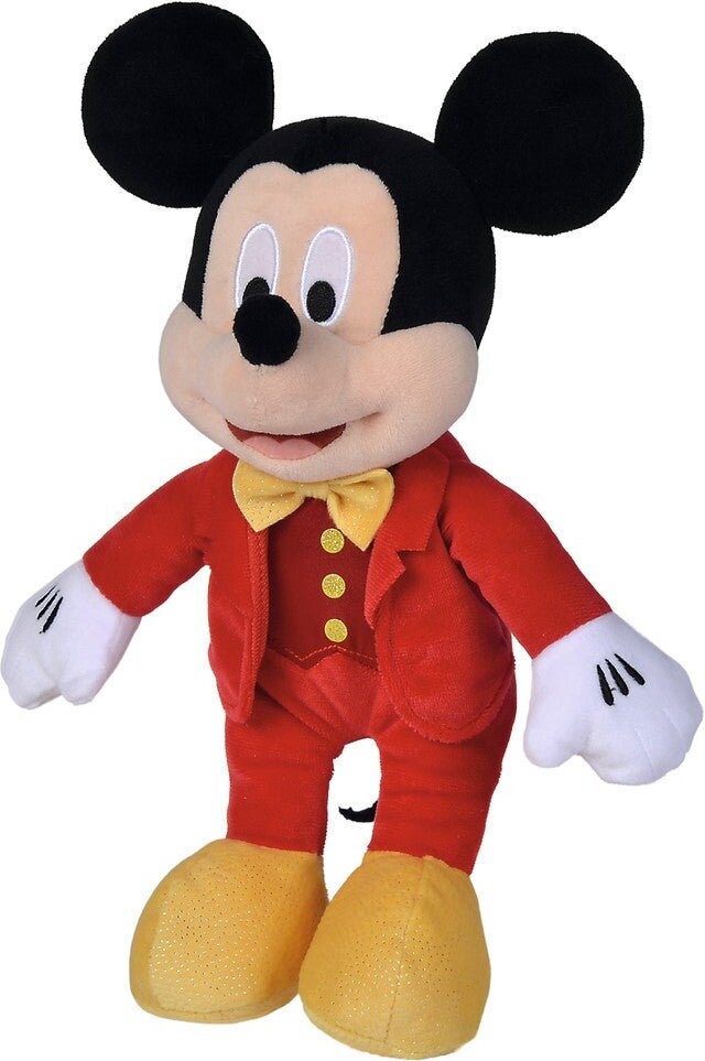 Disney knuffel kerst Mickey rood / zwart 12 x 19 x 30 cm