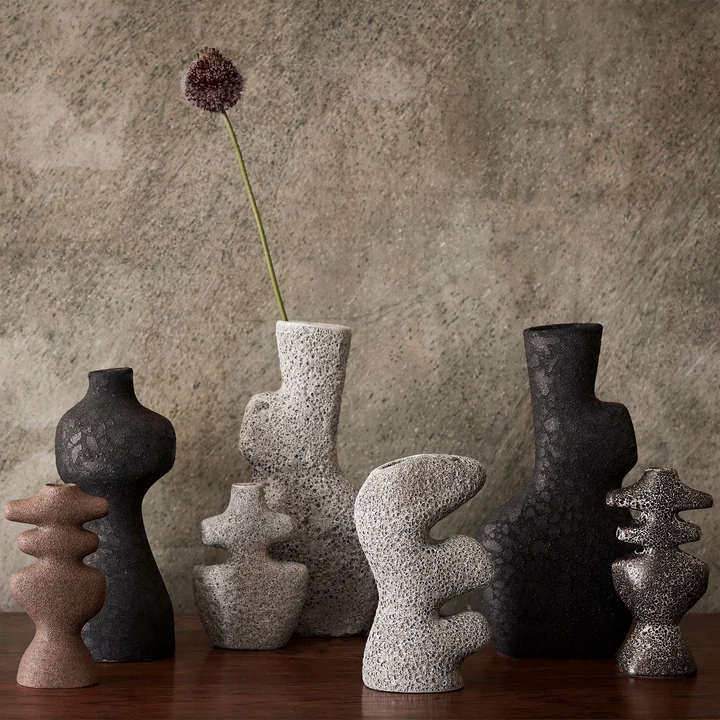Ferm Living - Yara Kerzenständer M, grey pumice