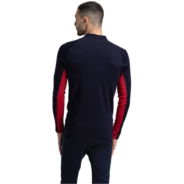 Pull DALE OF NORWAY AKSLA BASE LAYER HALF ZIP SWEATER NAVY RED OFFWHITE
