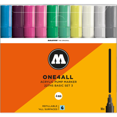 Molotow One4All 227HS 4 mm Basic-Set 3 by MolotowAcrylmarker - 4 mm
