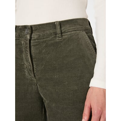Damen-Cordhose weites Bein, Oliv