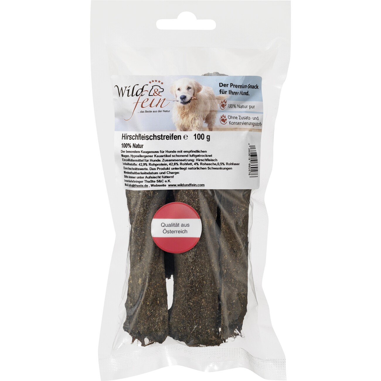 Wild & Fein Fleischstreifen vom Hirsch 100 g