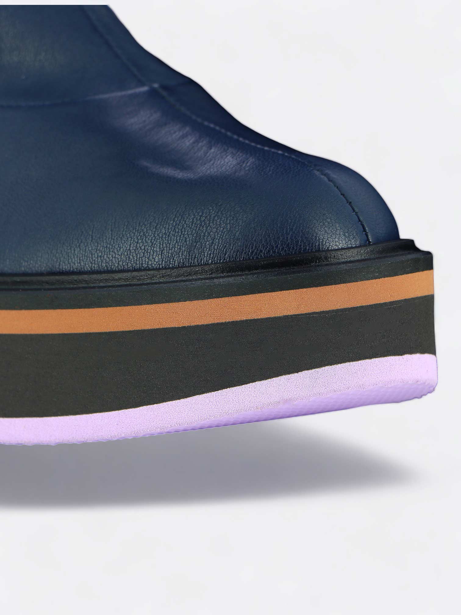 HIGH BOOTS - ANKIA boots, stretch lambskin blue || OUTLET