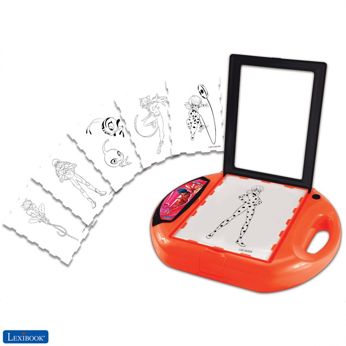 Zeichentafel Miraculous Zeichenprojektor mit Schablonen und Stempeln