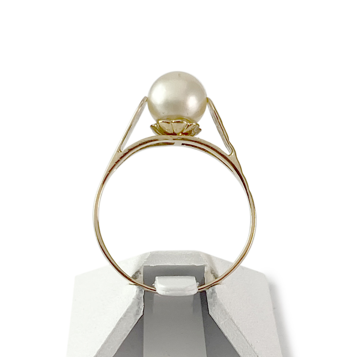 Bague d'occasion or 750 jaune perle de culture akoya