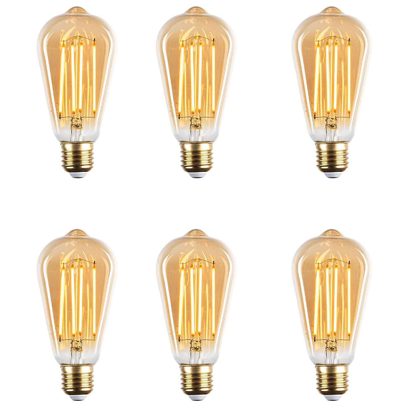 Opviq 6 Ampoules jaune chaud - 6.4x6.4x14.2 cm