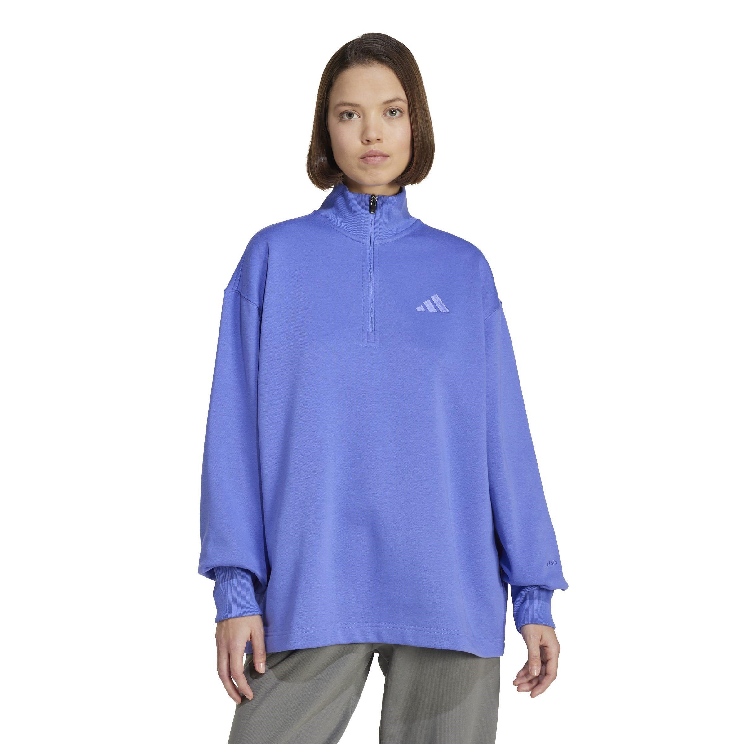 adidas All Szn Fleece Loose Quarter Zip Sweatshirt Womens