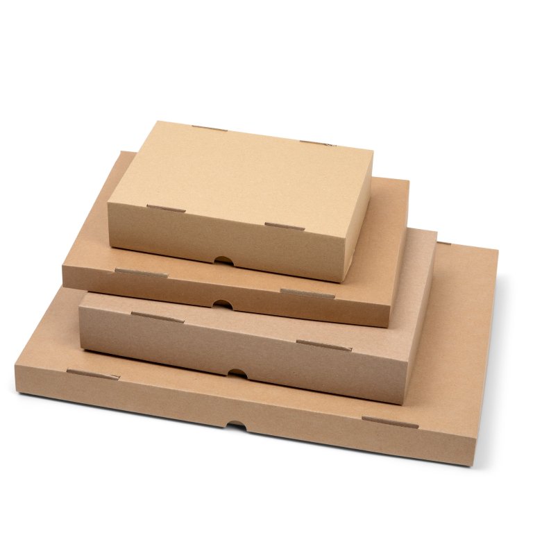 Stülpdeckelkarton aus Wellpappe, braun